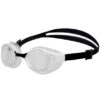 ARENA Unisex Adult Air-Bold Swipe Anti-Fog Training Swim Goggles for Men and Women Cushioned Seals Superior Comfort Non-Mirror Lens, Clear/White/Black