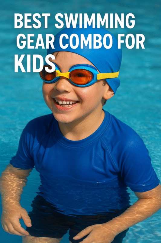 Kids swimming pool gear happy