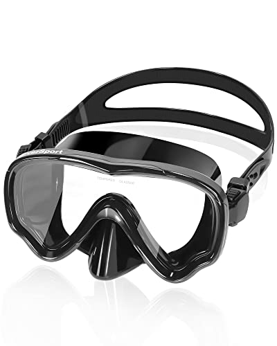 EverSport Swim Goggles Adult with Nose Cover for Women Men No Leak, Clear Wide View Diving Scuba Mask Open Water Pool Swimming Goggles Silicone Shower Goggles Youth Nose Goggles