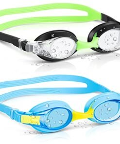 Portzon Unisex-kids swim goggles,Anti Fog goggles for kids No Leaking Clear Vision Water Pool Swimming Goggles