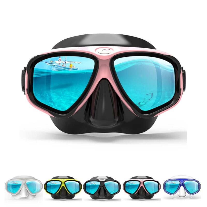 COPOZZ Youth Scuba Mask, Low Volume No Fogging Snorkeling Scuba Dive Glasses, Seal Free Diving Tempered Glass Mask Goggles, Swimming Scuba Dive Snorkeling Swim Mask Diving...