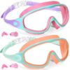 Keary 2 Pack Kids Swim Goggles for 3-15 UV Protection Anti-Fog Pool Water Swimming Goggles For Boys Girls Youth Toddler