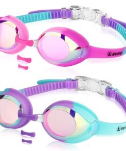 Keary Kids Swim Goggles for Toddler Kids Youth(3-12),Anti-Fog Waterproof Anti-UV Clear Vision Water Pool Goggles