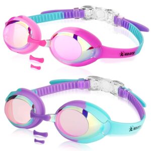 Keary Kids Swim Goggles for Toddler Kids Youth(3-12),Anti-Fog Waterproof Anti-UV Clear Vision Water Pool Goggles