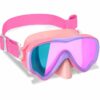 Kids Swim Goggles with Fabric Strap for Kids 3-15, Leak Proof Swimming Goggles Nose Cover 180° Clear View