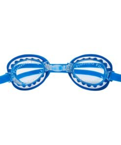LUV HER Shark Youth Swim Goggles - Blue Kids Swimming Goggles with Shark Teeth Print Lenses, Anti-Fog, UV Protection, Adjustable Strap - Funny Goggles for Boys Ages 3+