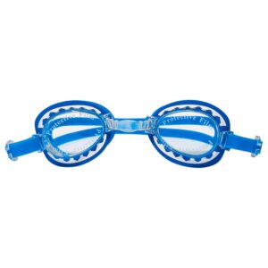 LUV HER Shark Youth Swim Goggles - Blue Kids Swimming Goggles with Shark Teeth Print Lenses, Anti-Fog, UV Protection, Adjustable Strap - Funny Goggles for Boys Ages 3+