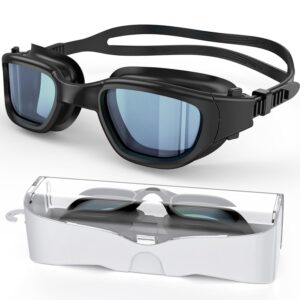 Polarized Swimming Goggles, Unisex Adult Swim Goggles Anti Fog Anti UV Wide View Pool Glasses for Men Women