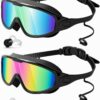 Rantizon Swim Goggles 2 Pack, Wide View Anti Fog&UV Swimming Goggles for Audlt, No Leaking Swim Glasses for Men Women Kids