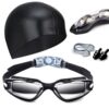 Swim Goggles Swimming Goggles No Leaking with Nose Clip, Earplugs, Swim Cap and Case for Men Women