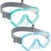 Vvinca Kids-Goggles with Nose Cover, Diving Mask Elastic Fabric Strap Anti Fog Anti Shattered Lens for Kids Swim Goggles 3-14