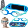 Vvinca Kids Swim Goggles with Fabric Strap No Tangle Pain-Free, Anti-Fog Swimming Pool Goggle No Leak for Toddlers Girls Boys