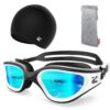 ZIONOR G1 Lite Swim Goggles with Swim Cap Comfortable Anti-fog Swimming Goggles Cap Set for Adult Men Women
