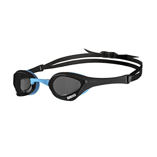 ARENA Unisex Cobra Ultra Swipe Racing Swim Goggles for Men and Women Swipe Anti-Fog Technology Polycarbonate Non-Mirror Lens, Dark Smoke/Black/Blue