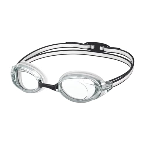 Speedo Unisex-Adult Vanquisher 3.0 Swim Goggles - Clear/Black | Low Profile, Anti-Fog, UV Protection, Latex Free Competitive Swimming Goggles